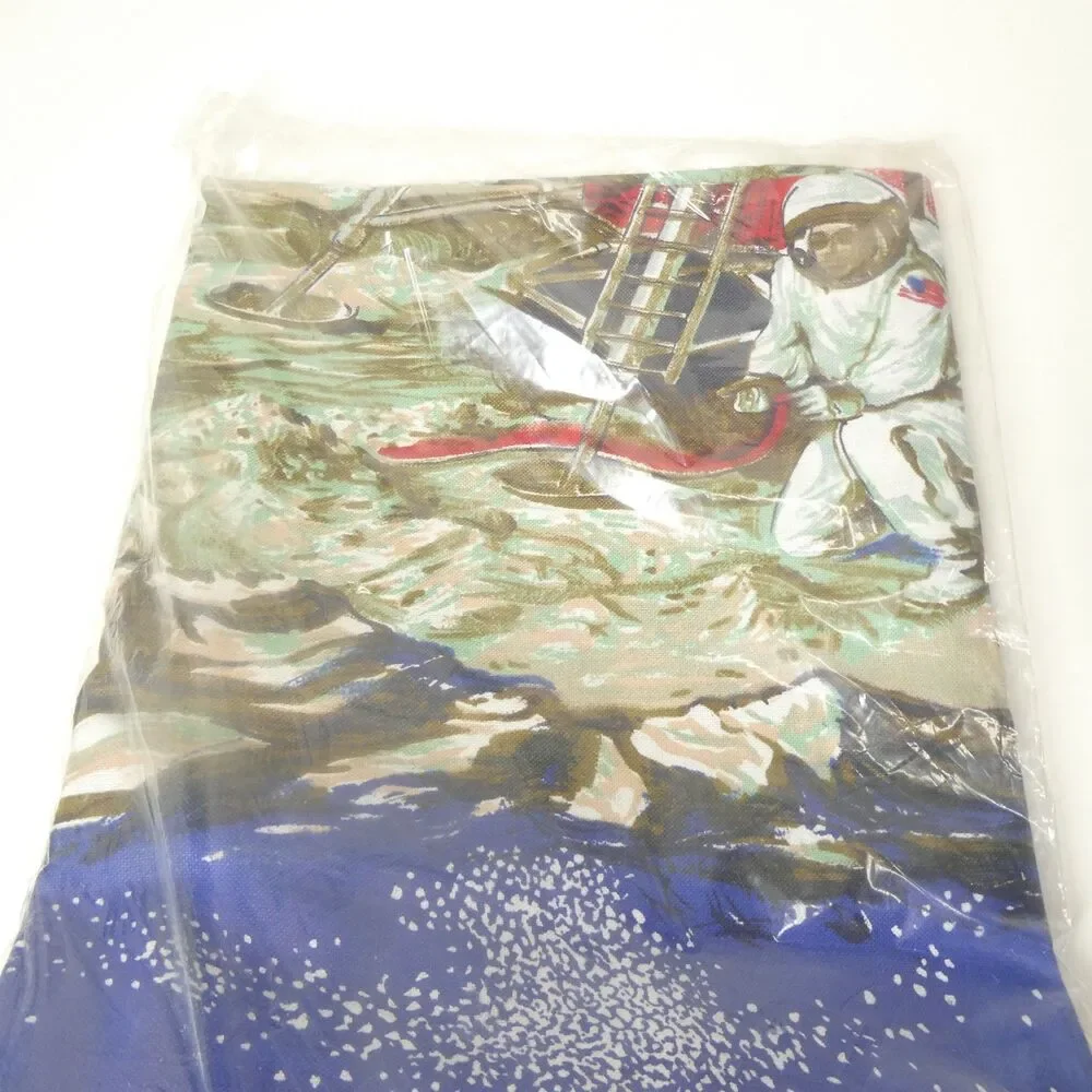 Space Race Moon Landing Sheets Spiegel Cotton Bunk & Sham Vintage NOS 1960s
